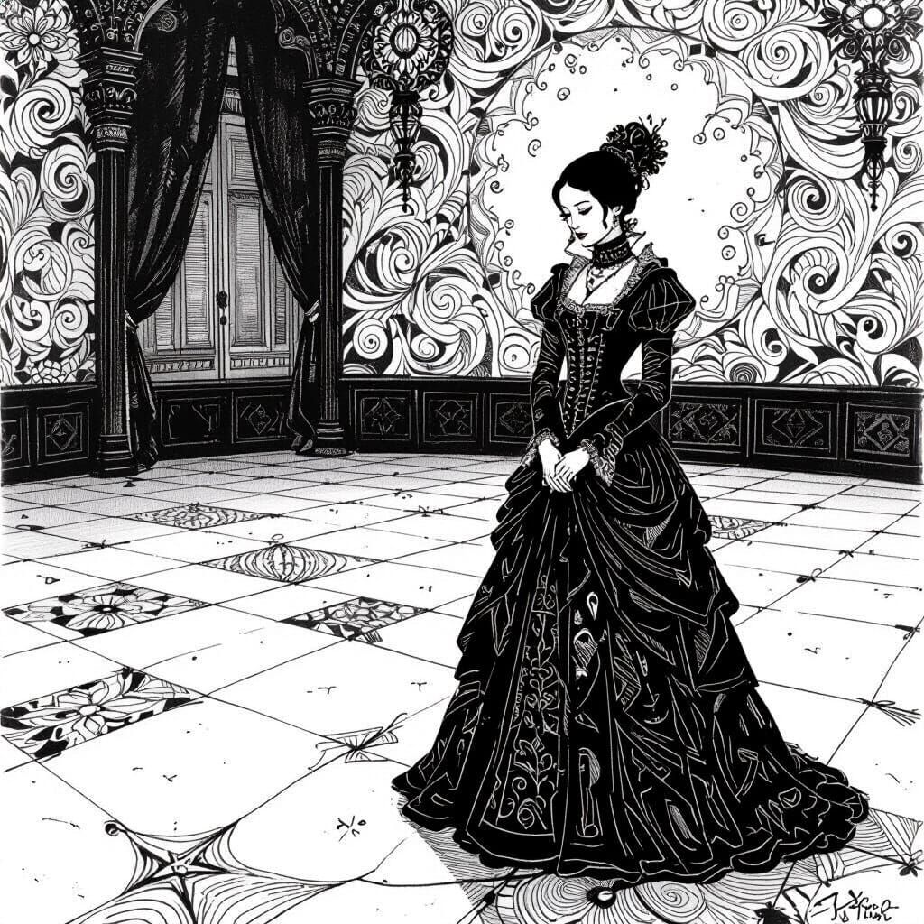 Wallflower Archetype in Zentangle Ink Drawing