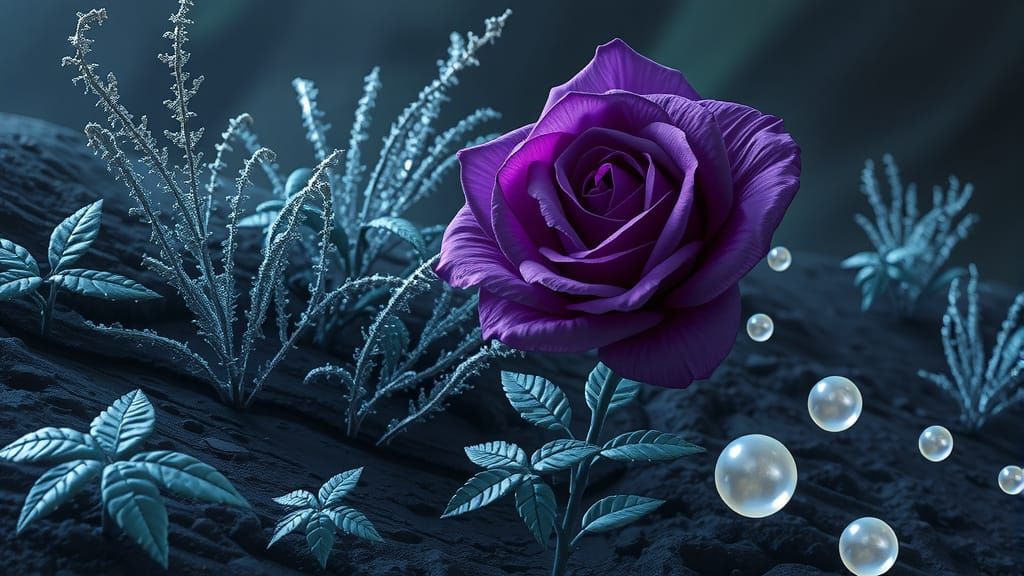 Surreal Fantasy Garden in a Dark Aesthetic