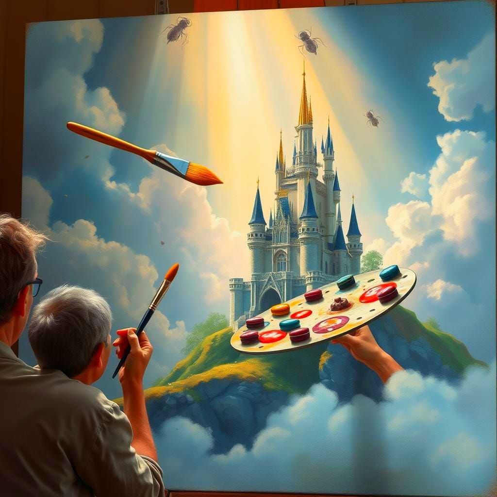 Magical Paintbrush Creates Princess Portrait