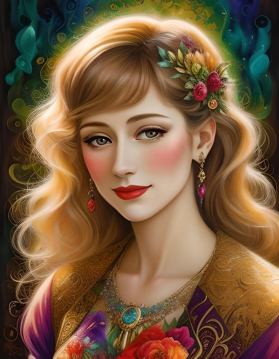 Happy Man Portrait in Pop Art Decoupage Style