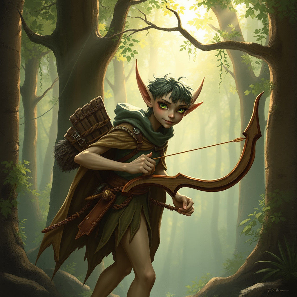 Elf in Mystical Forest: Faerie Art
