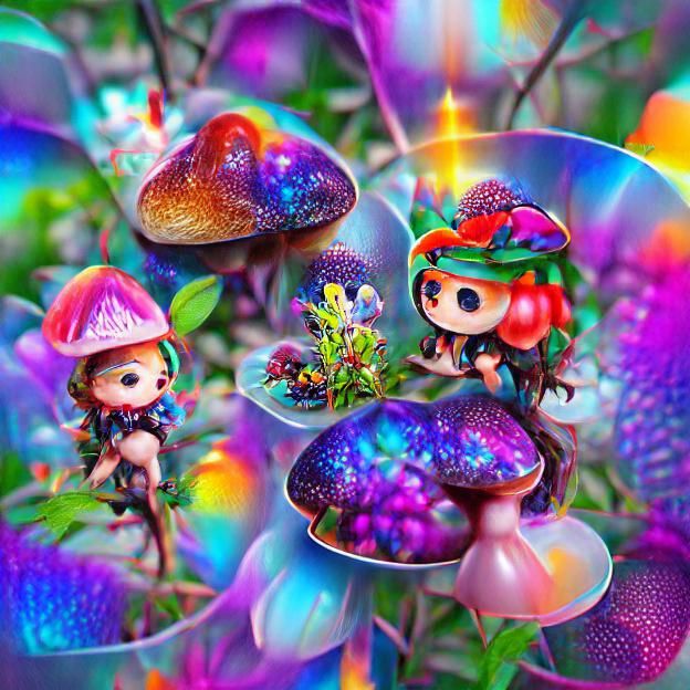 Enchanted Mushroom Fairy in Fantasy Forest