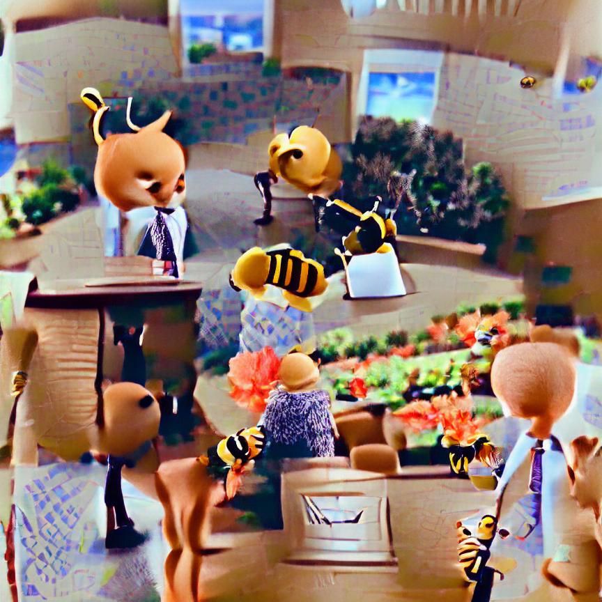 Bee's Impossible Flight: A Digital Art Rendition