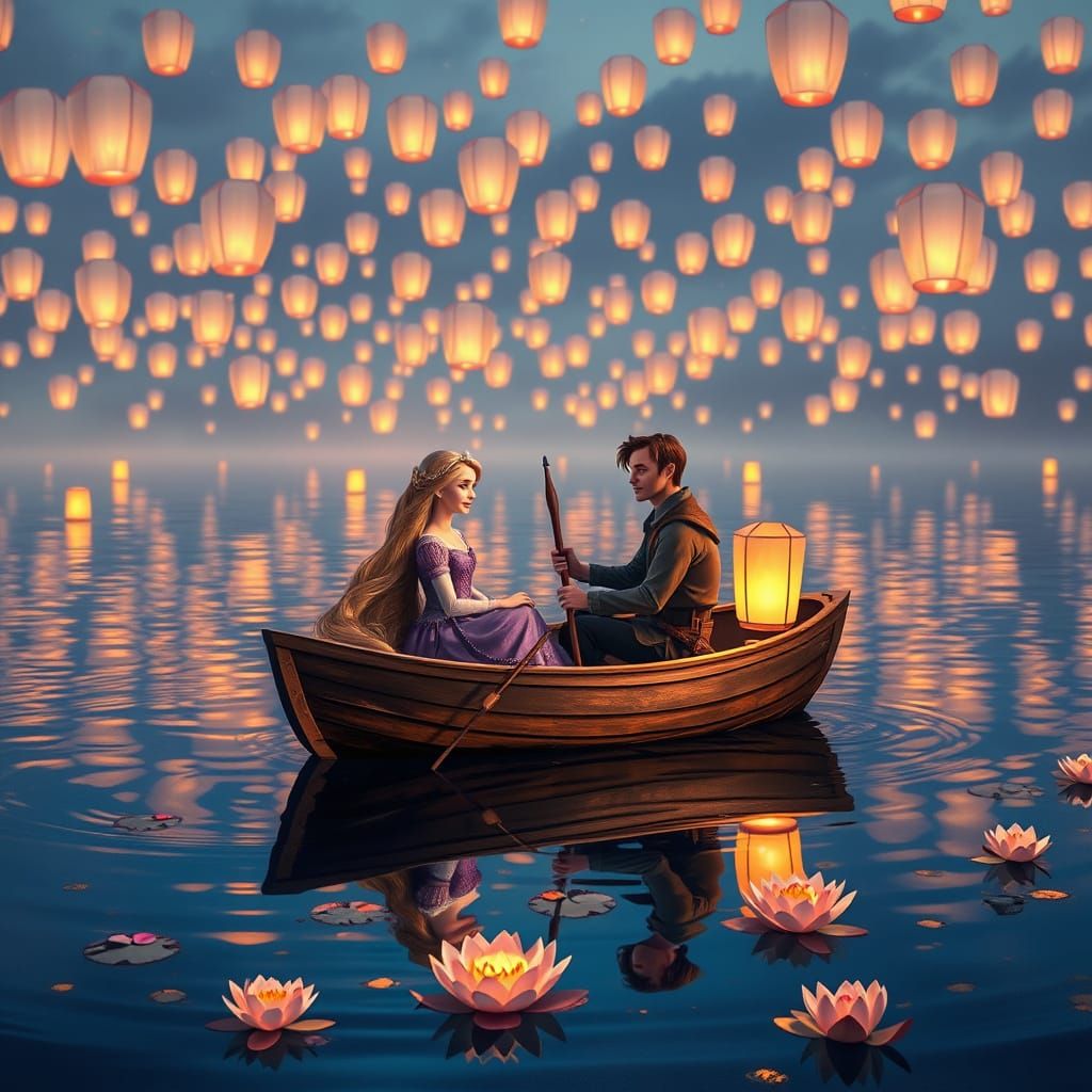Romantic Summer Evening in a Serene Rowboat