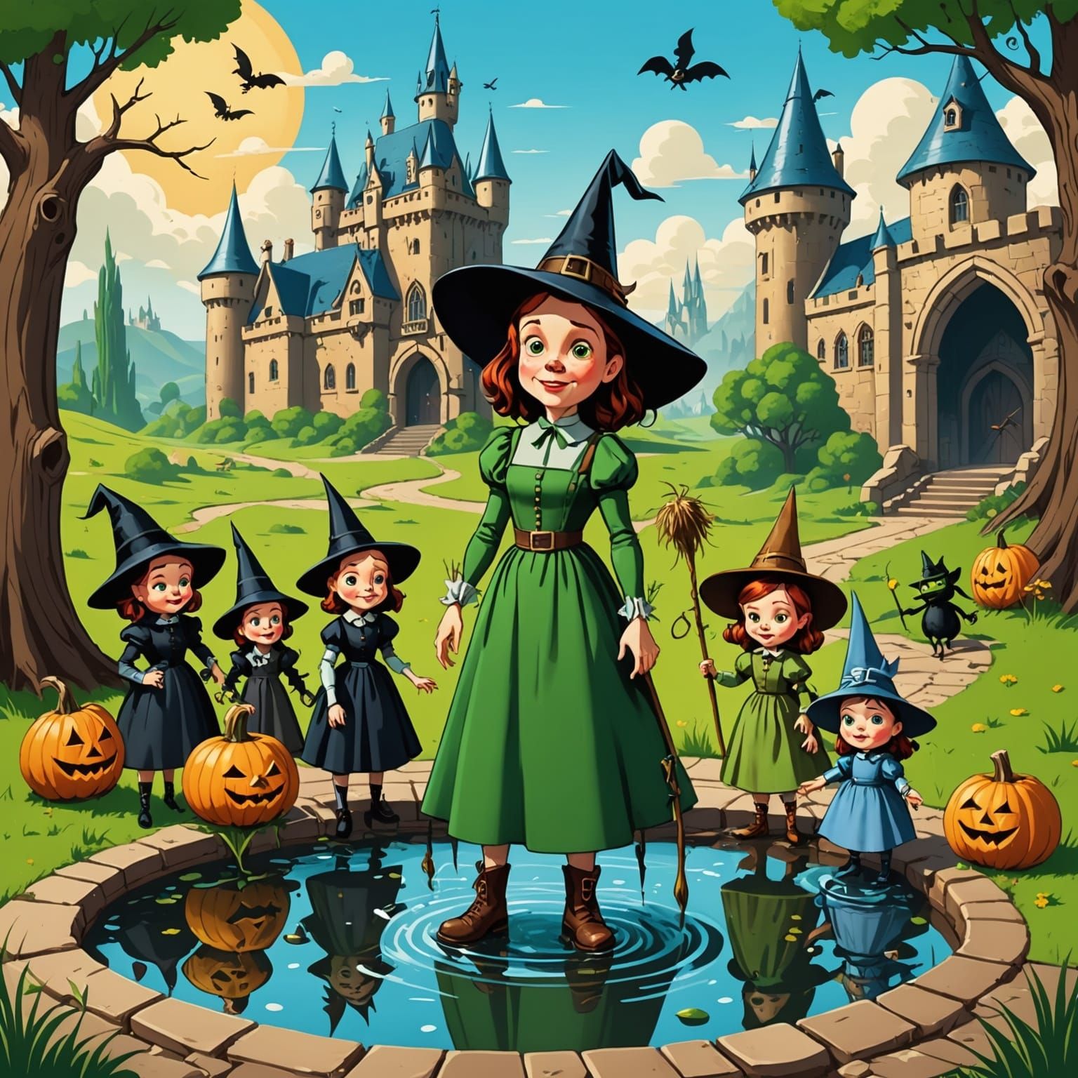 Wicked Witch Melts in Oz: Chibi Illustration