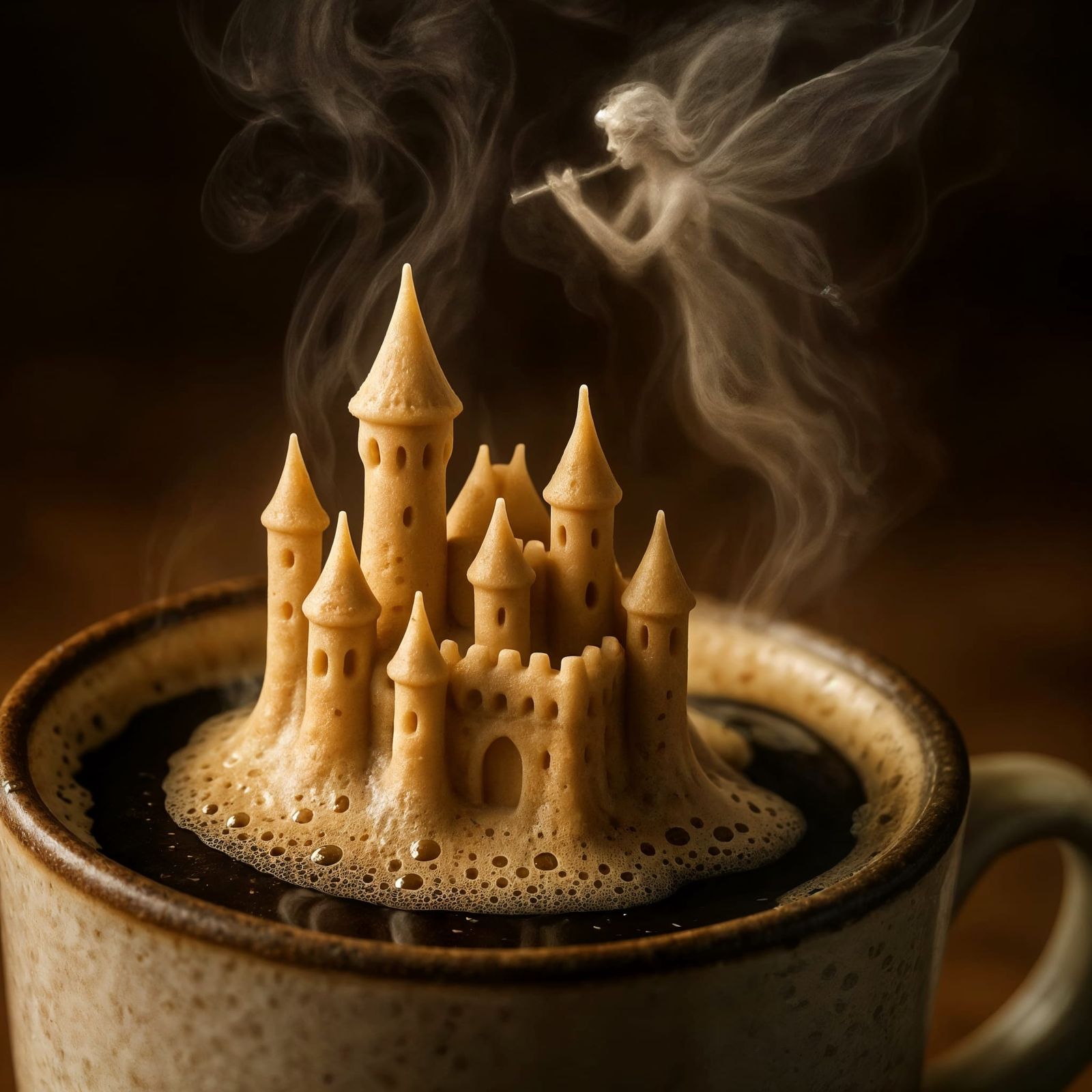 Coffee Castle: A Macro Fantasy in Milk Foam