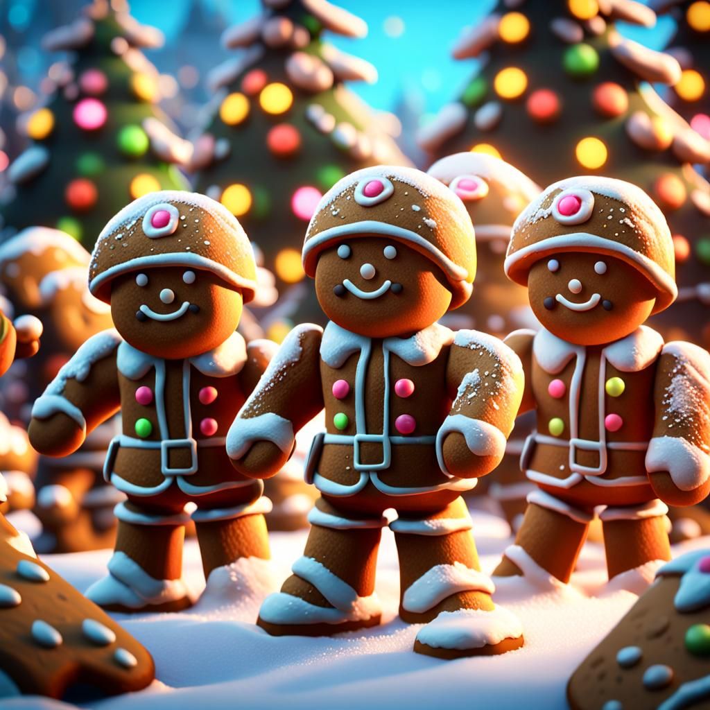 Gingerbread Soldiers Extract Gumdrops: Game Cinematic