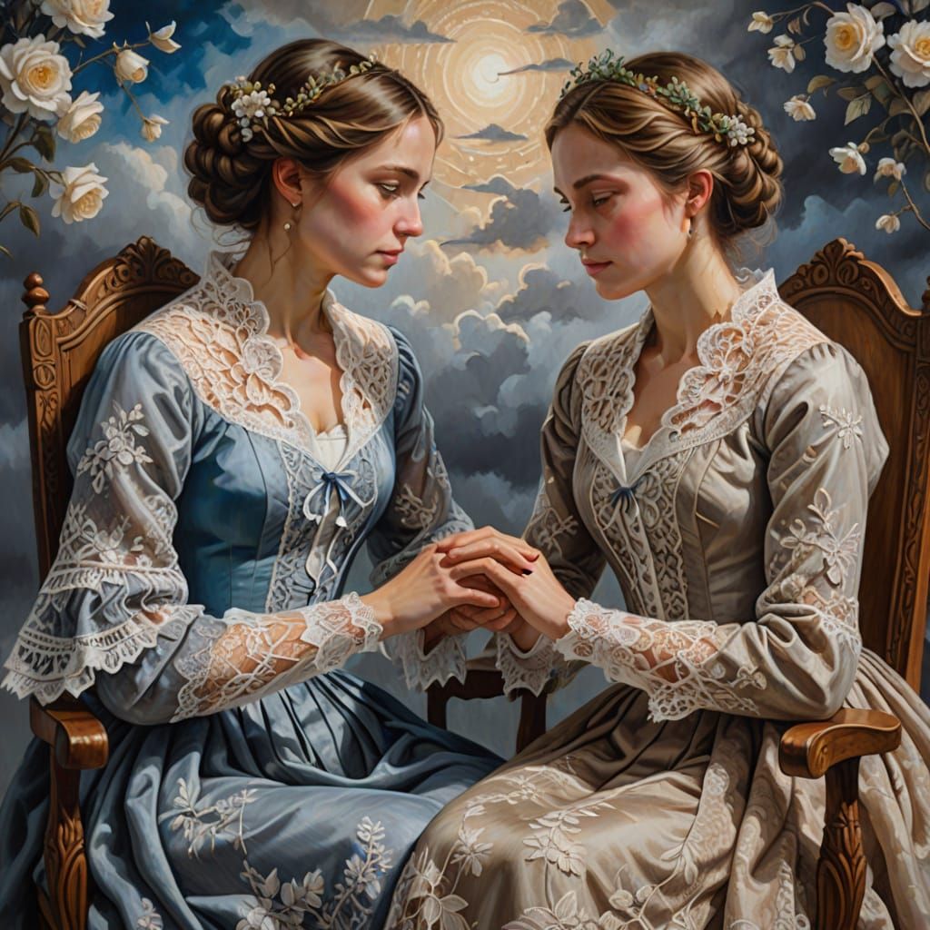 Intimate Portrait of Two Women in Magical Realism