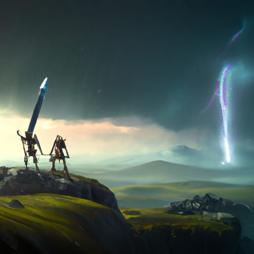 Medieval Knights Duel on Mountain in Hyperrealism