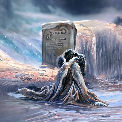 Eternal Grief Oil Painting of Enduring Love