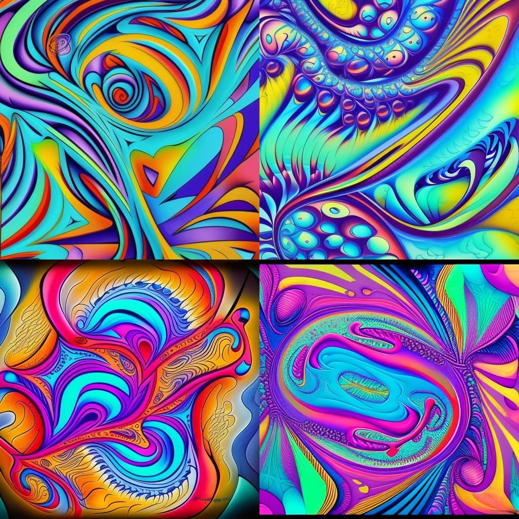 Abstract Vector Fractal in Graffiti Art Style