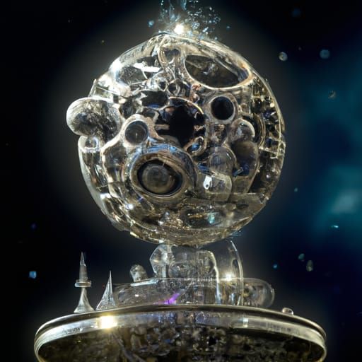 Cosmic Universe on Filigree Stand, Detailed Digital Art