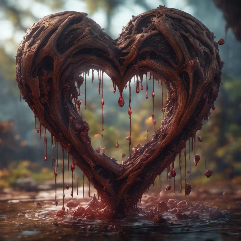 Wooden Heart Dripping Pitch: Fantasy Concept Art