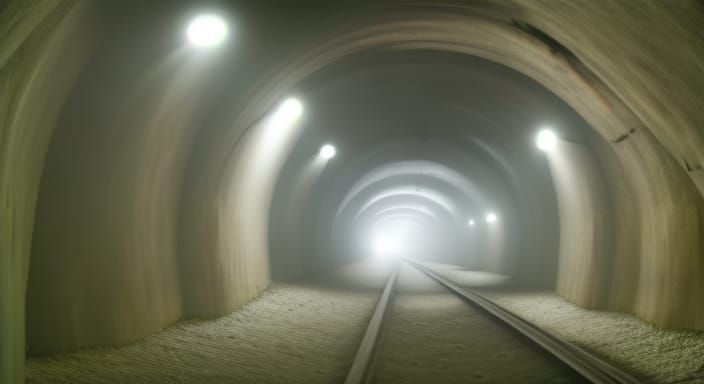 Dark Winding Tunnel in Stop Motion Style