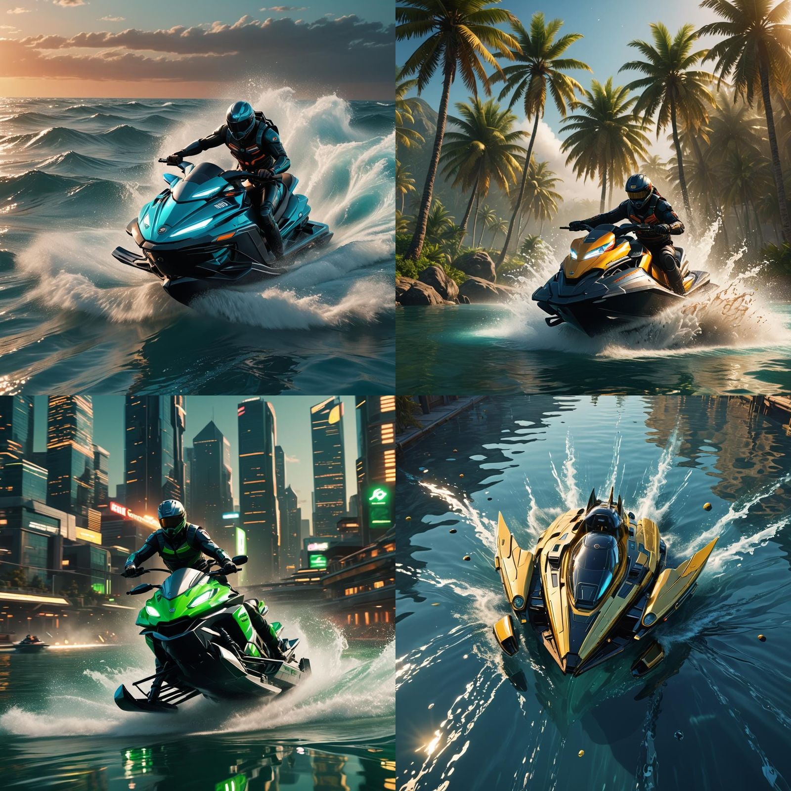 Wave Race Game Concept Art in 8K Resolution