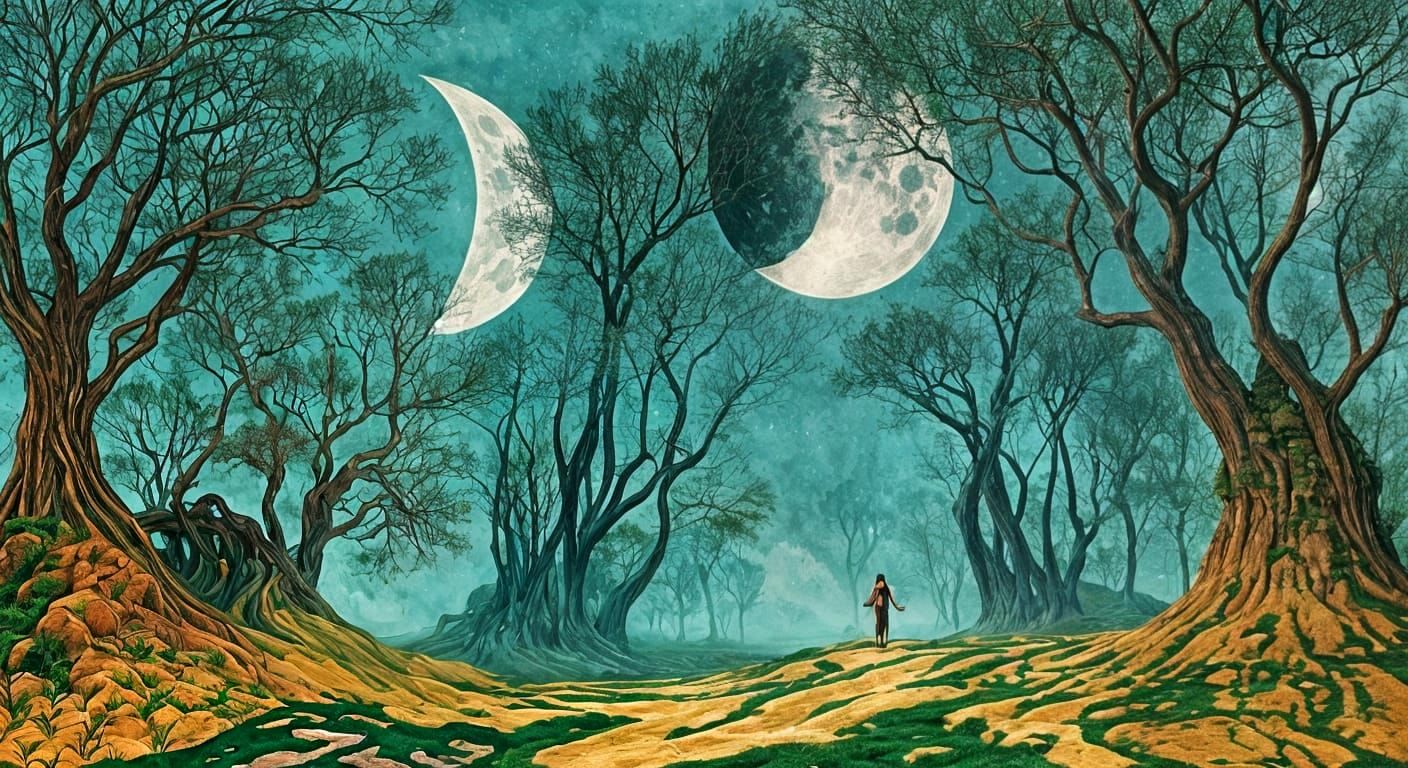 Intertwined Earth and Moon in Mindscape Dance