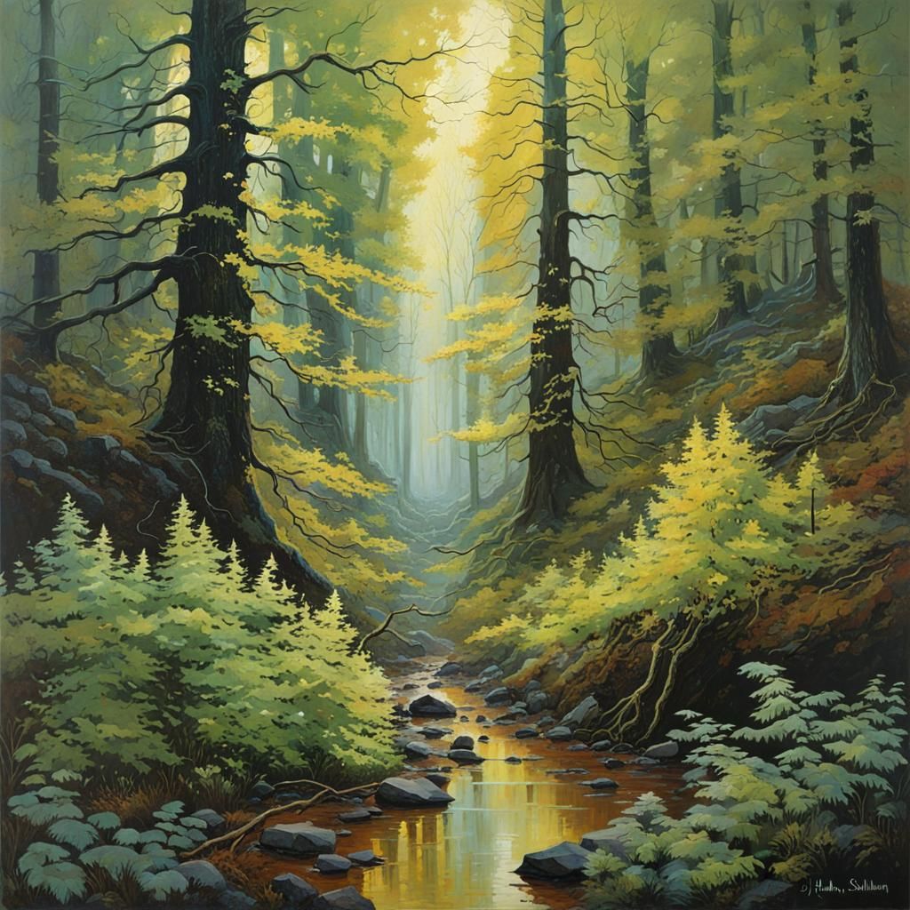 Eldritch Forest: Watercolor Painting