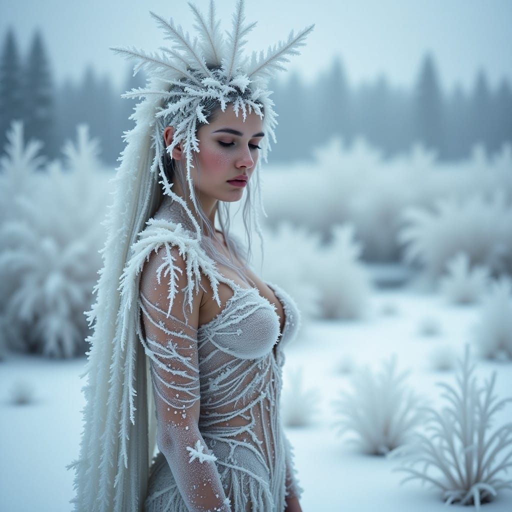 Ethereal Banshee in the Gobi Desert Frost