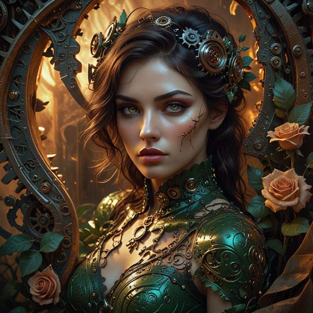 Enigmatic Woman Emerges from Parchment in Hyper-Realistic Di...