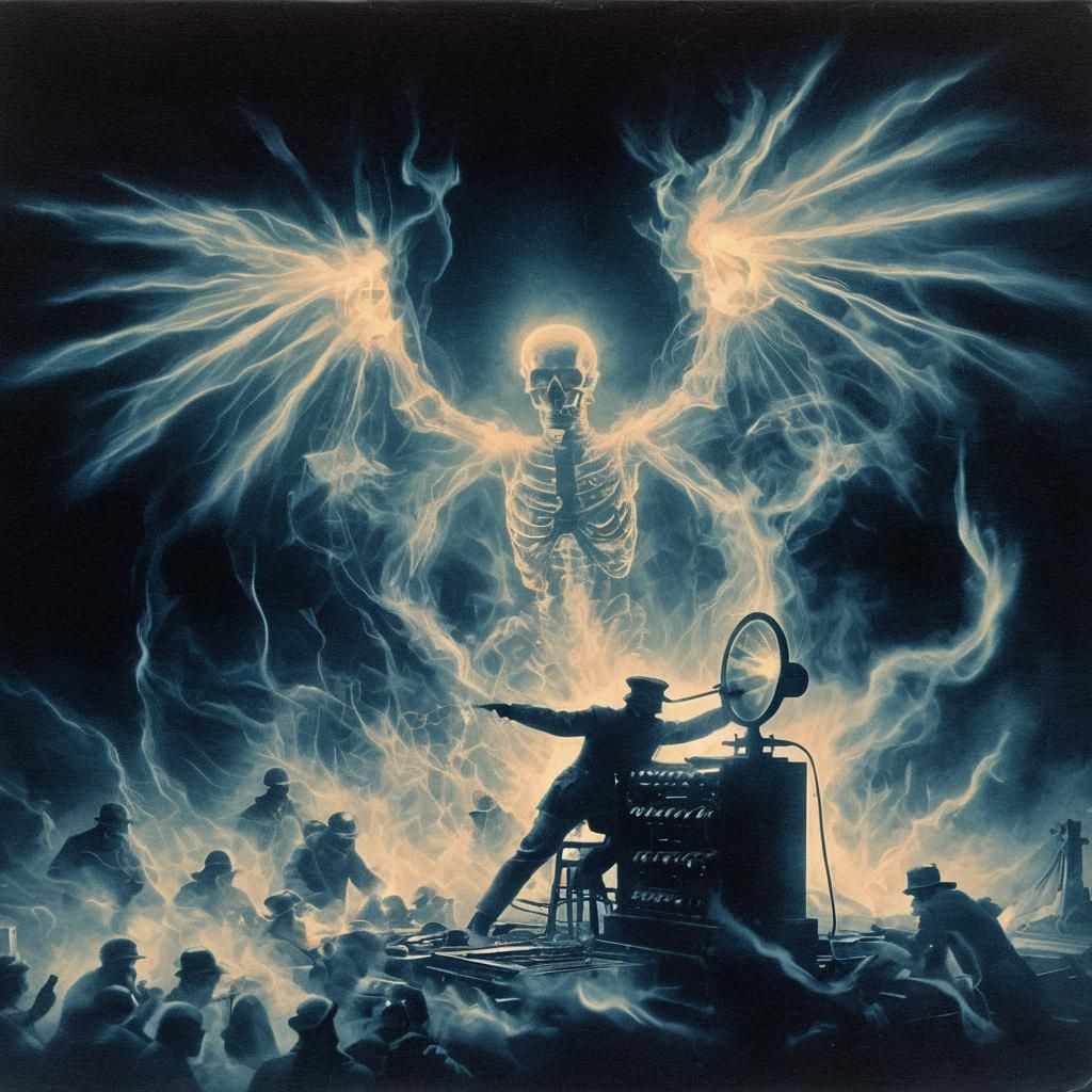 Telegram Operator in Dieselpunk Inferno: Vintage 3D Art