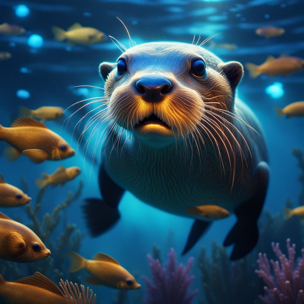 Bioluminescent otter