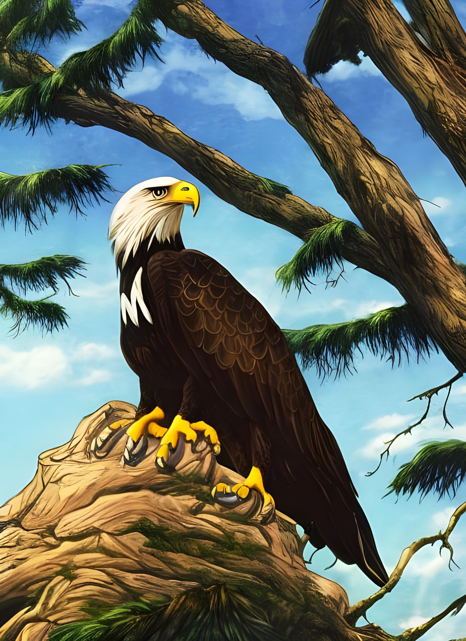 Cosmic Eagle Nest Panorama in Manga Style