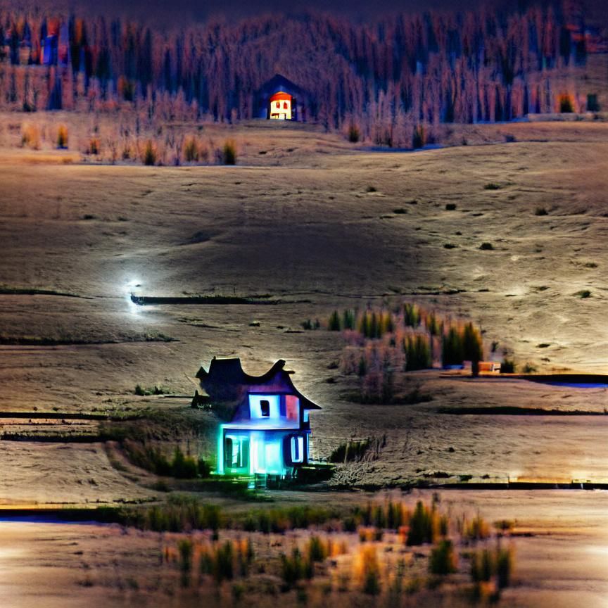 Moonlit House: A Beacon in the Night