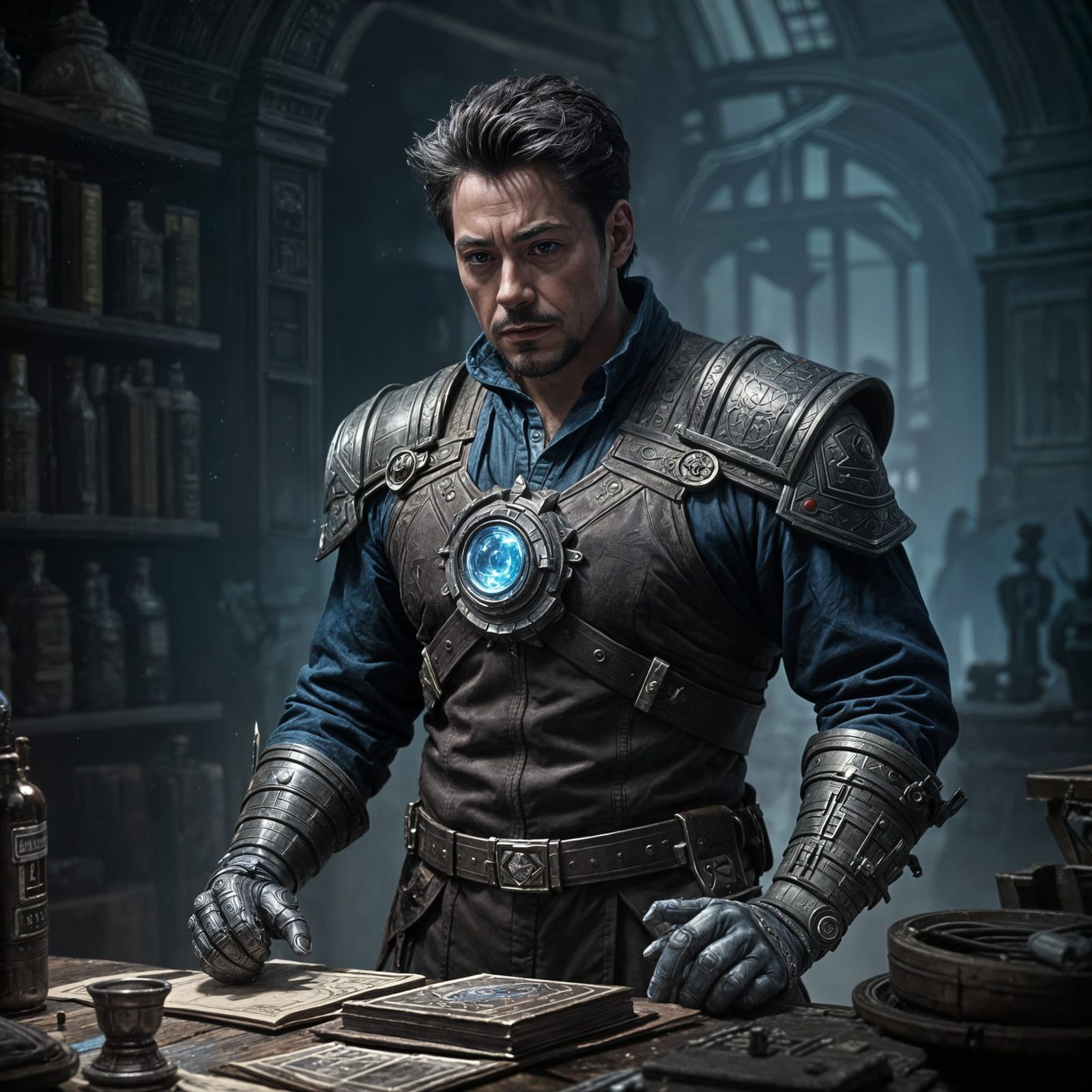Tony Stark as Artificer in D&D, Detailed Portrait