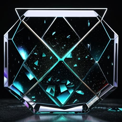 Cyberpunk Cityscape with Rain and Geometric Elements