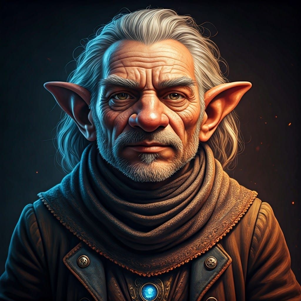 Mystical Gnome in Earth-Toned Coat