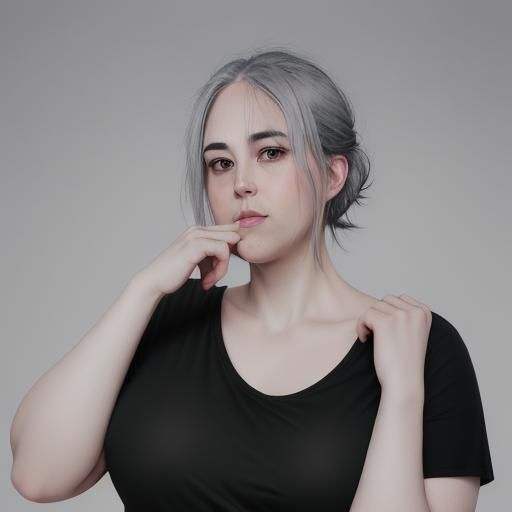 Portrait of a Plump Finnish Woman with Gray Hair