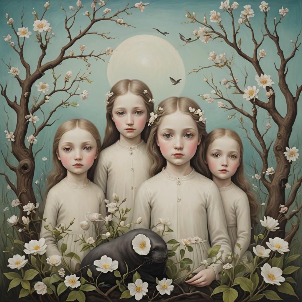 Surreal Spring: Siblings and Seals in Harmony