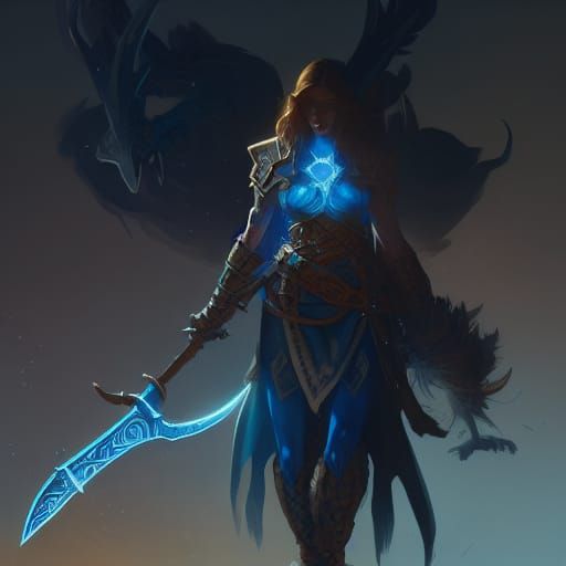 Goliath Warrior with Magical Sword, Hyperdetailed Fantasy Ar...