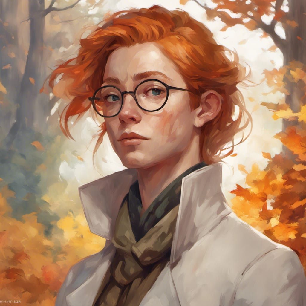 Ginger Character Portrait in Hyperdetailed Art Nouveau Style