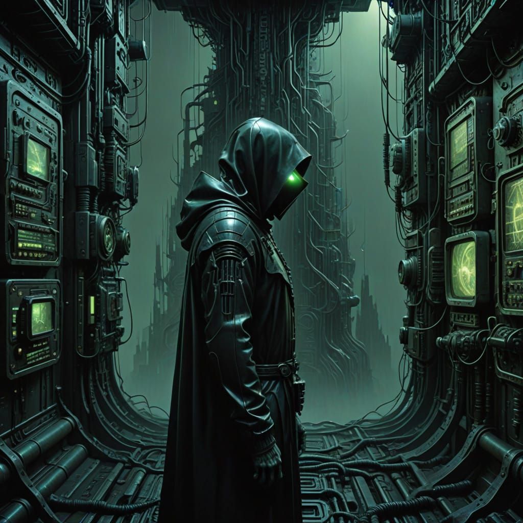 Surreal Digital Abandon, a Cyberpunk Nightmare Scene