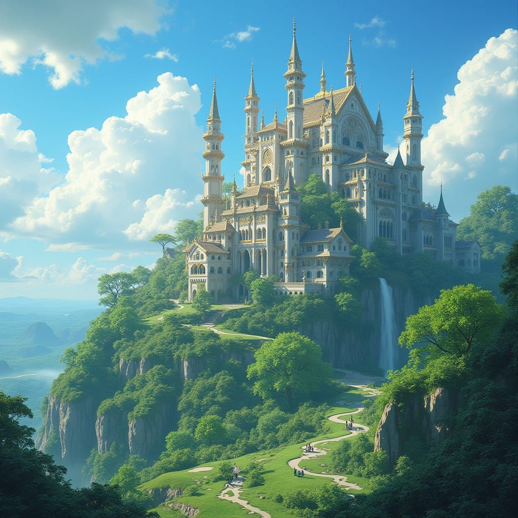 Enchanted Alfea School Amidst Emerald Hillside