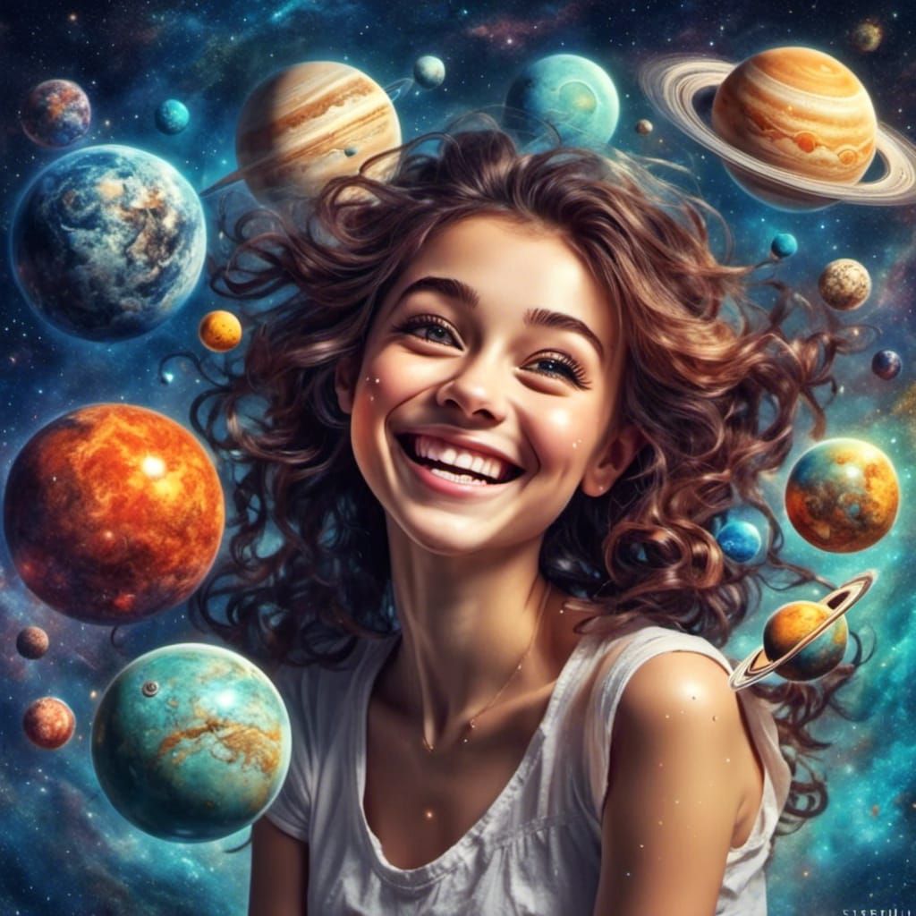 Happy Planets, Smiling <lora:Happiness And Beauty:1.0>