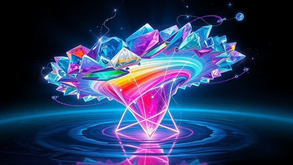 Crystalline Gemstone Tornado in Hyperrealistic Style