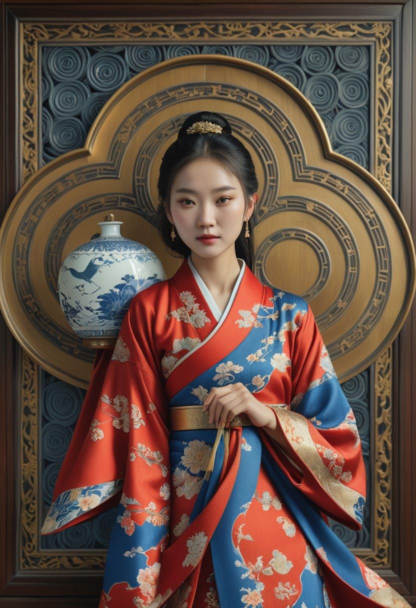 Ethereal Korean Beauty in Hanbok Regalia