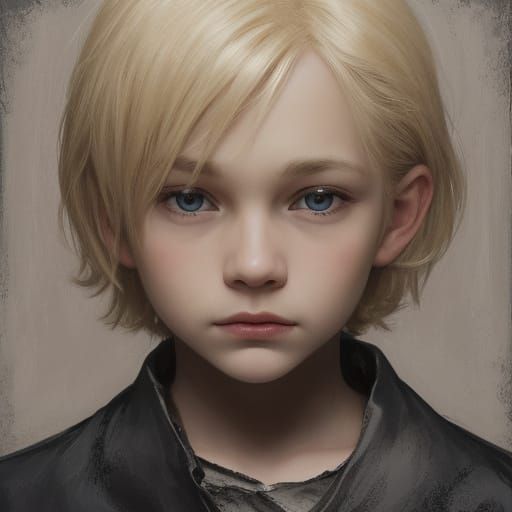 Sinister Horror Portrait of Blond Boy