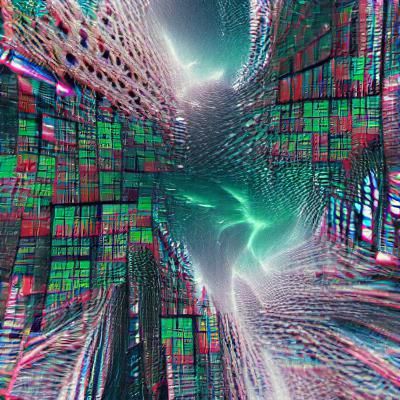 Abstract Digital Network Render in Matrix Style