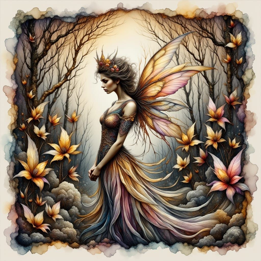 Ethereal Faerie Princess in Mystical Forest