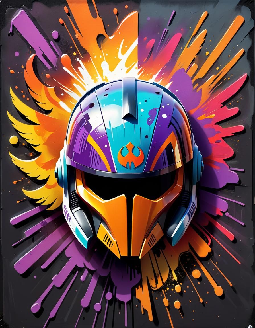 Sabine Wren Rebel Helmet in Graffiti Art Style