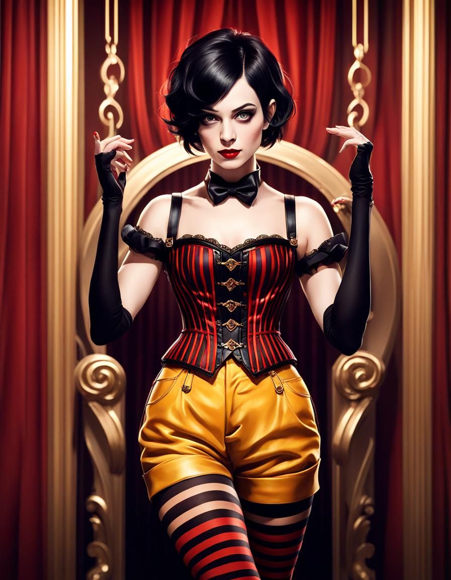 Glamorous Circus Performer in Art Deco Style