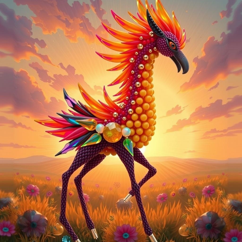 Gemstone Beads in Vibrant Beaded Arrangement