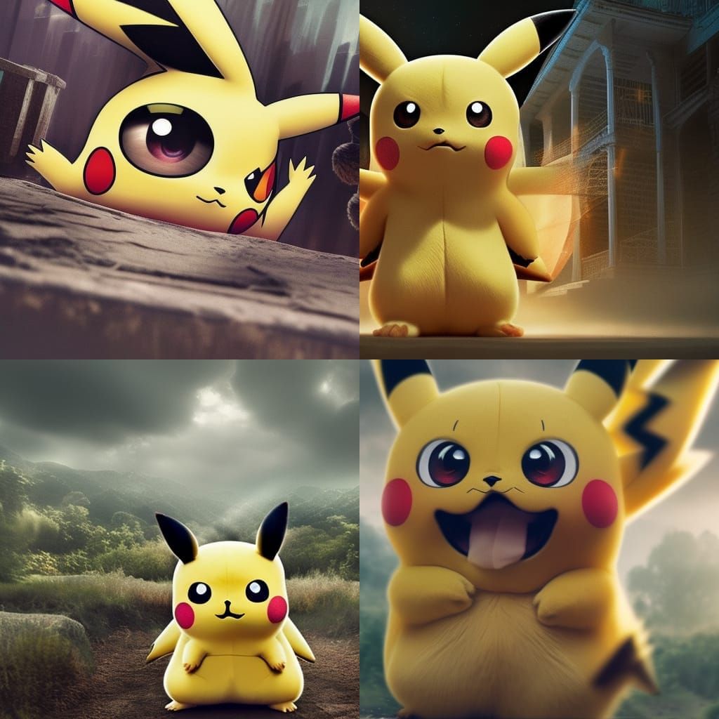 Realistic 4K Image of Adorable Pikachu