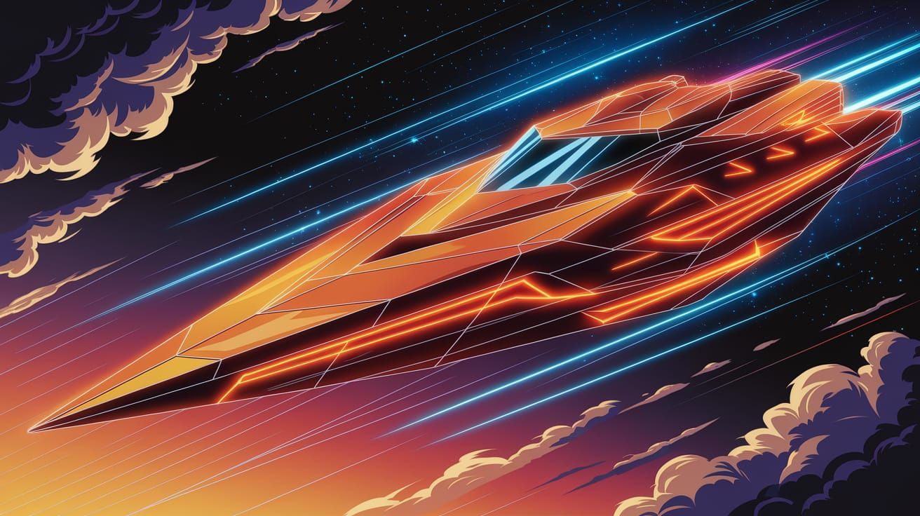 Anime style rocket ship