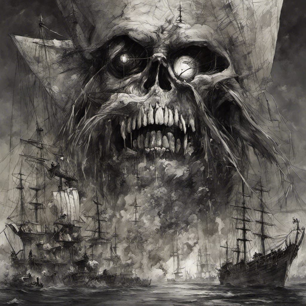 Frightening Creepy Pirate Matte Painting