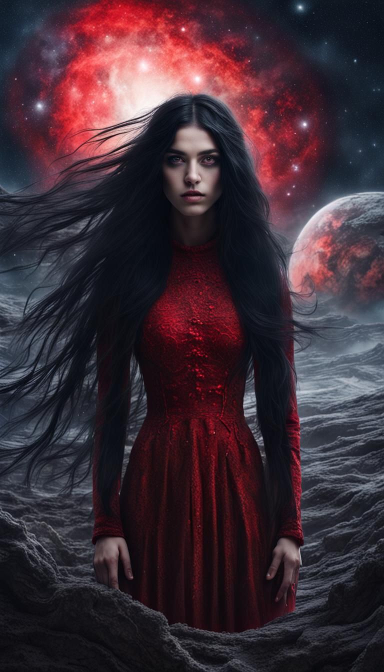 Enchanting Cosmic Lovecraftian Girl on Alien World