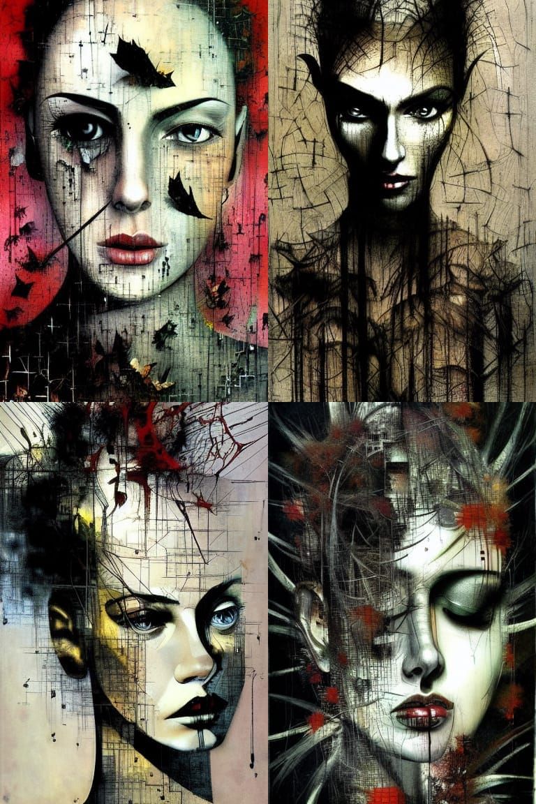 Dark Mixed Media Portrait in McKean Style